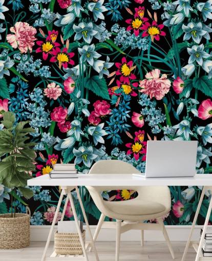 fiori colorati su sfondo scuro