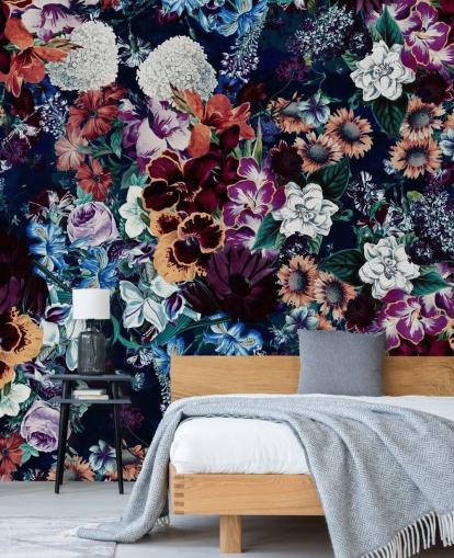 dark floral wallpaper