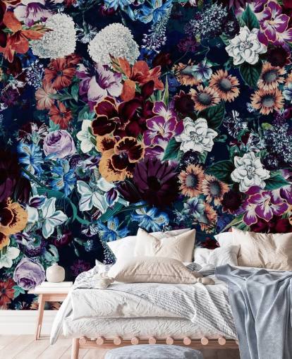 dark floral wallpaper