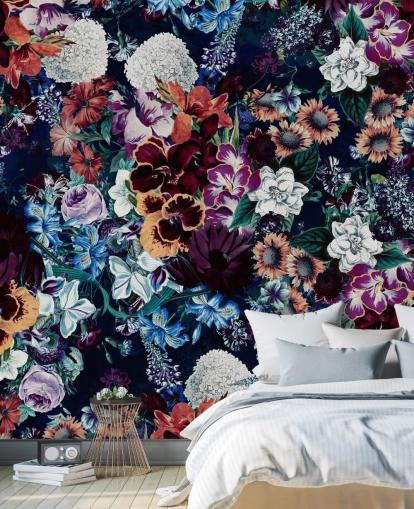dark floral wallpaper