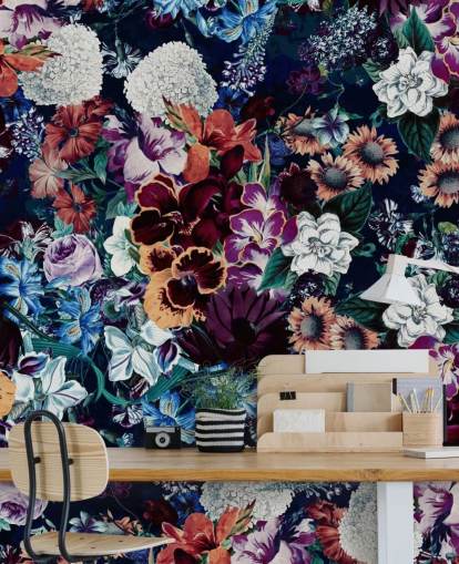 dark floral wallpaper