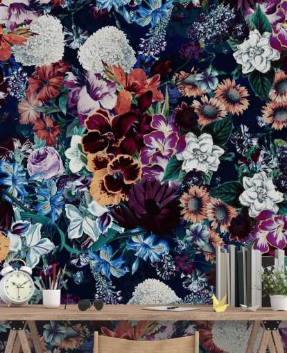 mørk floral tapet mørk floral tapet