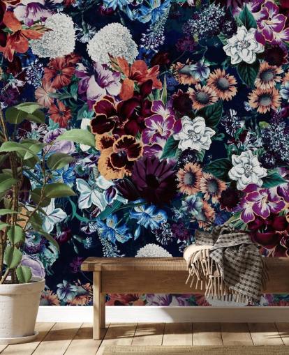 dark floral wallpaper