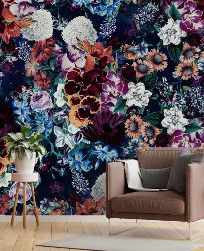 mørk floral tapet mørk floral tapet