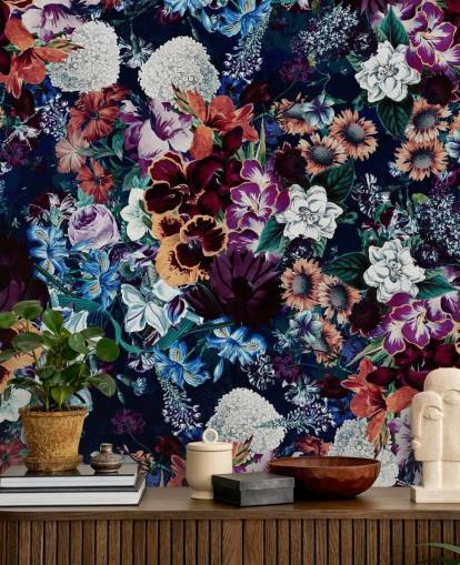 papier peint floral foncé papier peint floral foncé