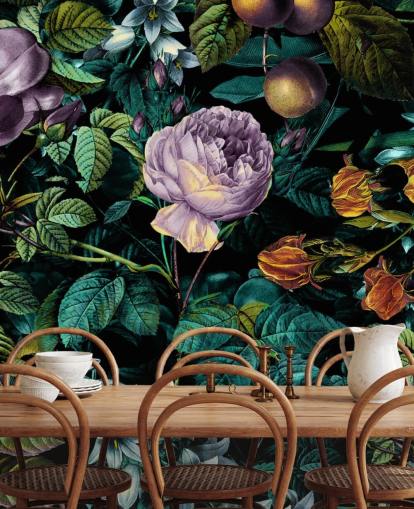 dunkle Blumen lila Rose Papiertapete dunkle Blumen lila Rose Papiertapete