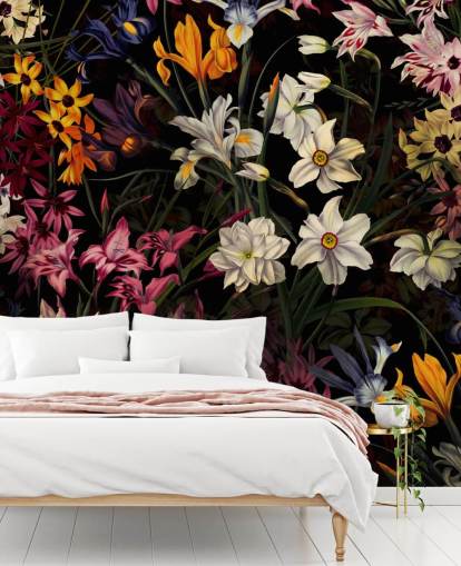 mørk blomstret tapet mørk blomstret tapet