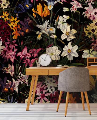 dark floral wallpaper