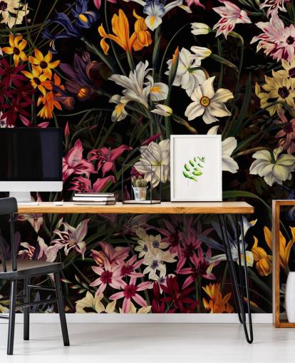 dark floral wallpaper