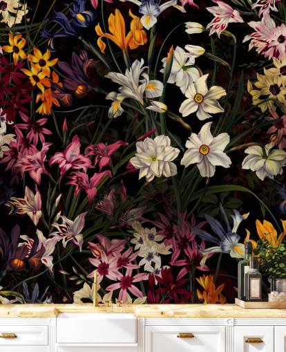 dark floral wallpaper