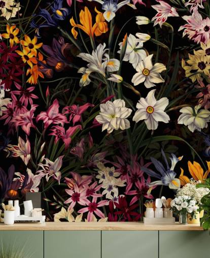 papel pintado floral oscuro papel pintado floral oscuro