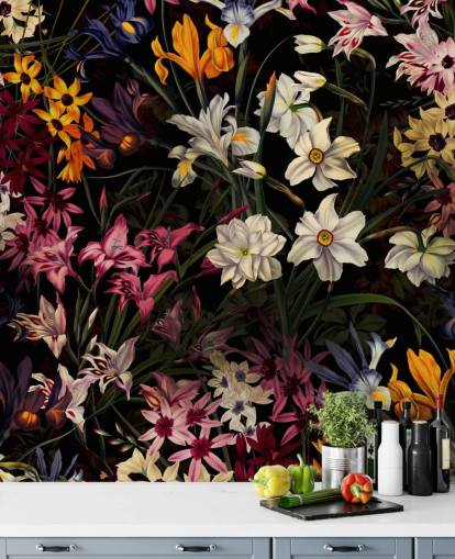 donker bloemenbehang donker bloemenbehang