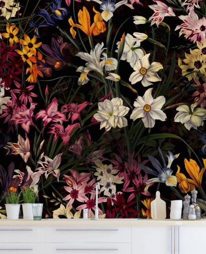 mörk blommig tapet mörk blommig tapet