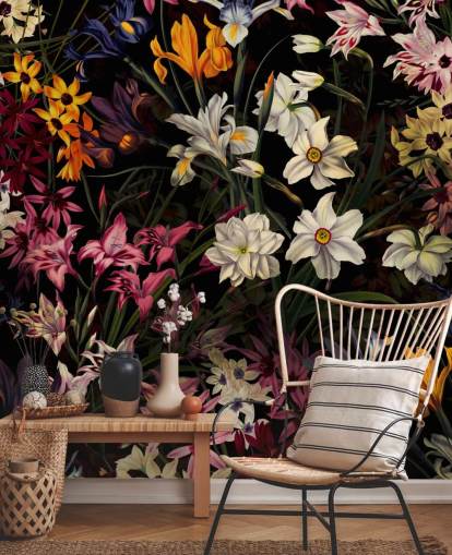 dark floral wallpaper