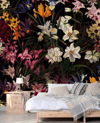 dark floral wallpaper
