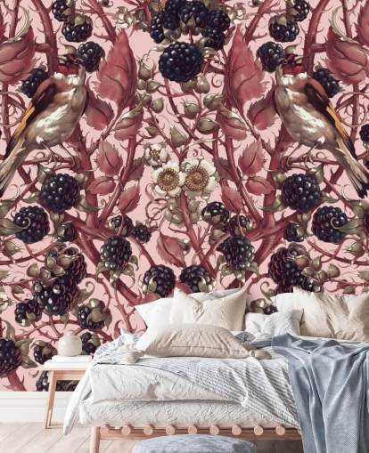 black berries and purple leaves wallpaper