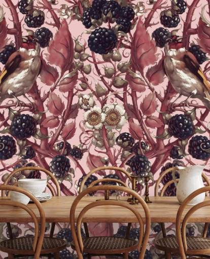 schwarze Beeren und lila Blätter Wallpaper