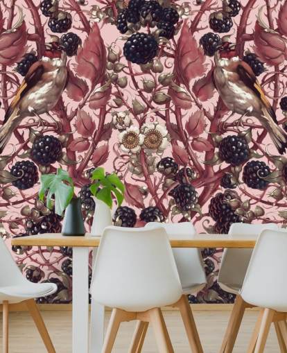 black berries and purple leaves wallpaper