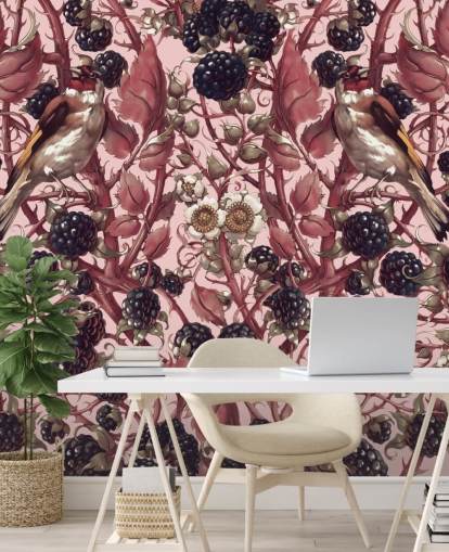 black berries and purple leaves wallpaper