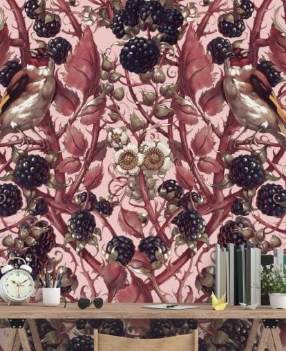 black berries and purple leaves wallpaper