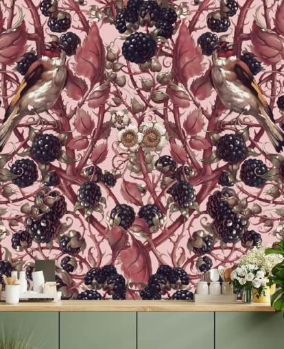 black berries and purple leaves wallpaper