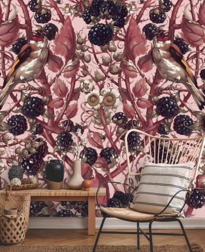 black berries and purple leaves wallpaper