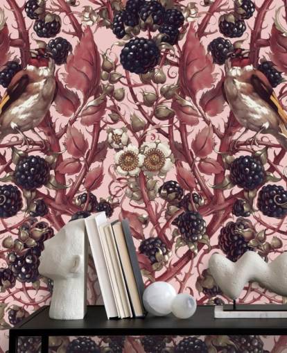 black berries and purple leaves wallpaper