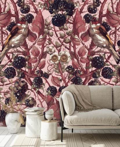 black berries and purple leaves wallpaper