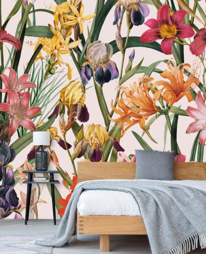 papel de parede floral tropical