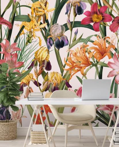 papel pintado floral tropical