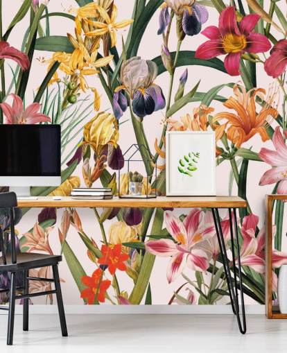 tropisk blomstret tapet