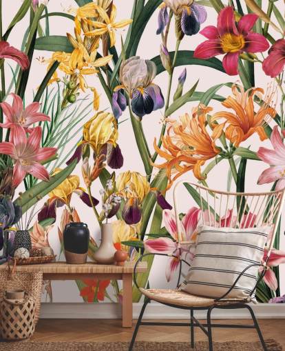 papier peint à fleurs tropicales