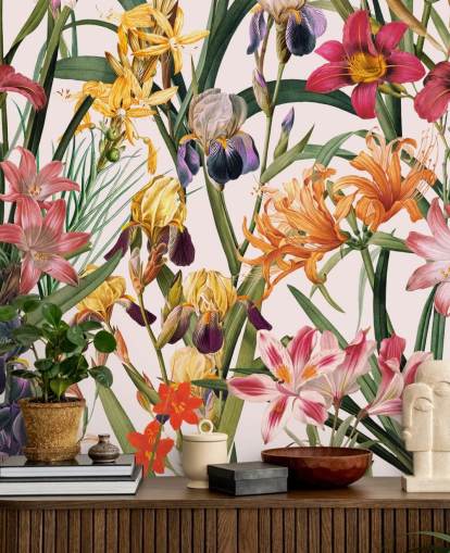 tropisk blomstret tapet