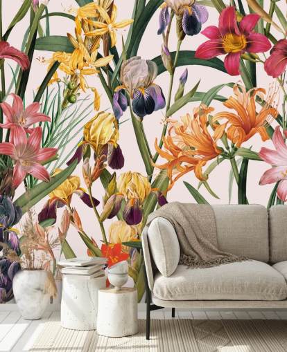 tropisk blomstret tapet