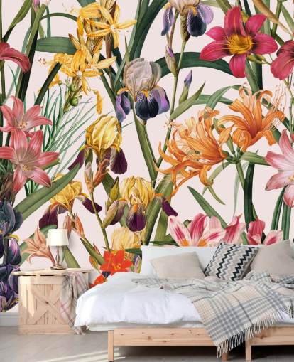 papel pintado floral tropical