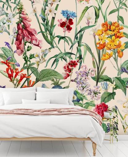 ganske fargerike eng blomster tapet