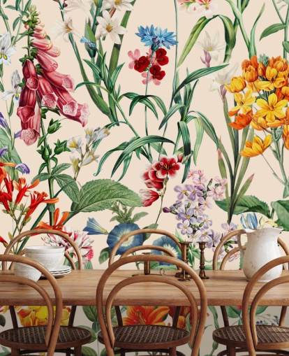 carta da parati con fiori di prato piuttosto