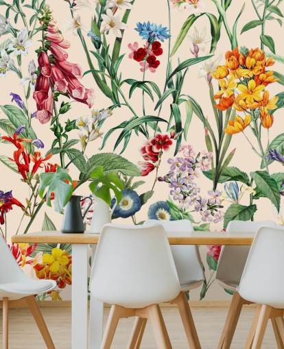 carta da parati con fiori di prato piuttosto