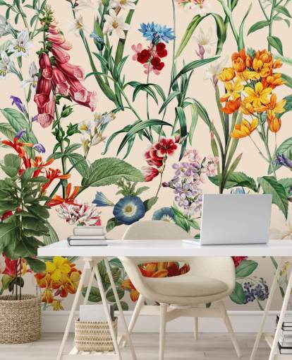 papel pintado de flores de pradera bastante colorido