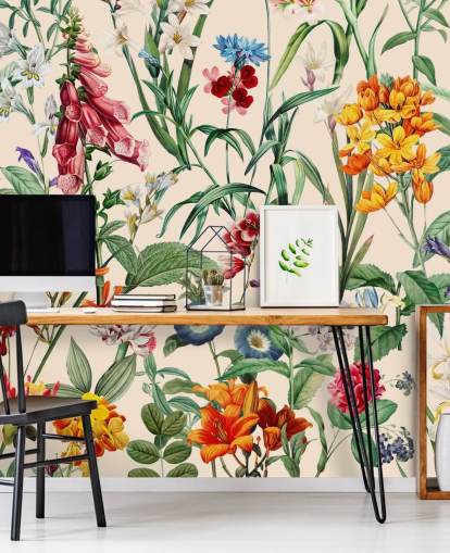 mooi kleurrijk weidebloemen behang