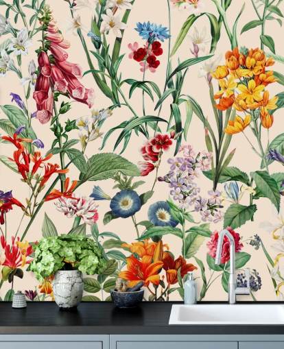 ziemlich bunte Wiesenblumen Tapete