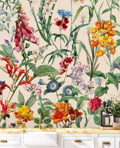 fleurs de prairie joli papier peint coloré