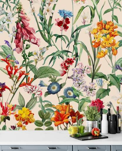 ziemlich bunte Wiesenblumen Tapete