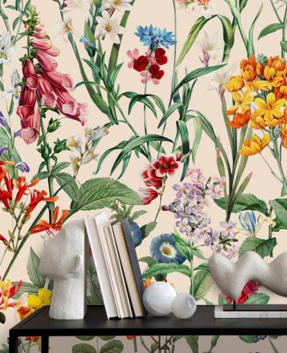 papel pintado de flores de pradera bastante colorido