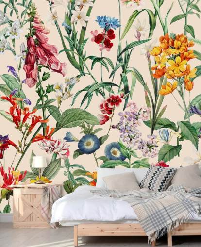 mooi kleurrijk weidebloemen behang mooi kleurrijk weidebloemen behang