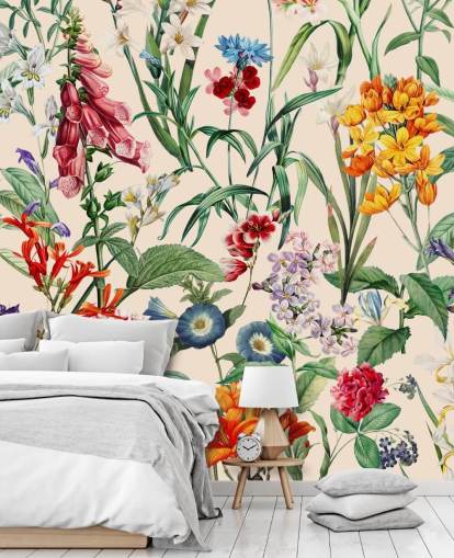 fleurs de prairie joli papier peint coloré