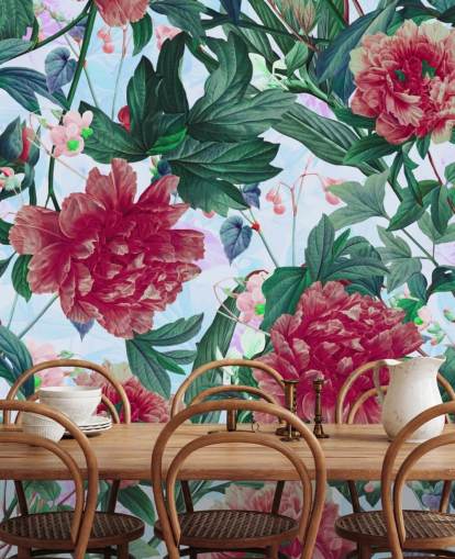 red flowers and green leaves wallpaper red flowers and green leaves wallpaper