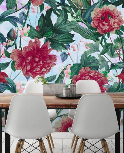 red flowers and green leaves wallpaper red flowers and green leaves wallpaper