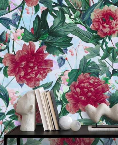 red flowers and green leaves wallpaper red flowers and green leaves wallpaper