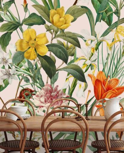 papier peint à fleurs tropicales